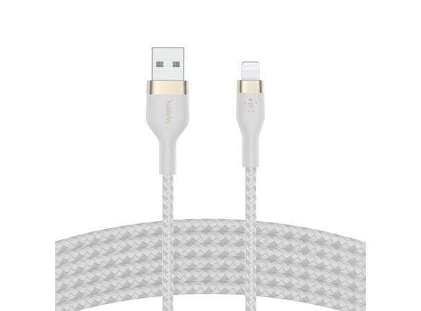 Belkin USB-A til Lightning 2m Hvit Sync and Charge, MFi 