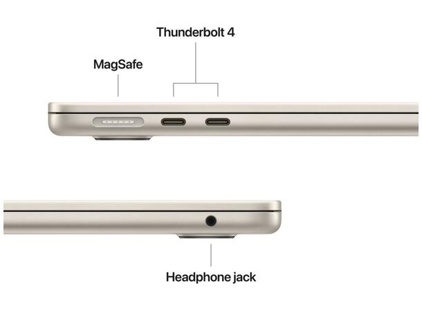 MacBook Air 13" (2025) 256GB Hvit Apple 10-core M4 CPU, 16GB 