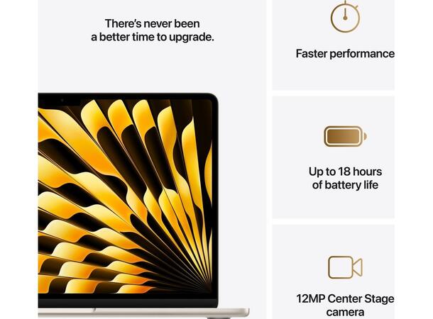 MacBook Air 13" (2025) 256GB Hvit Apple 10-core M4 CPU, 16GB 