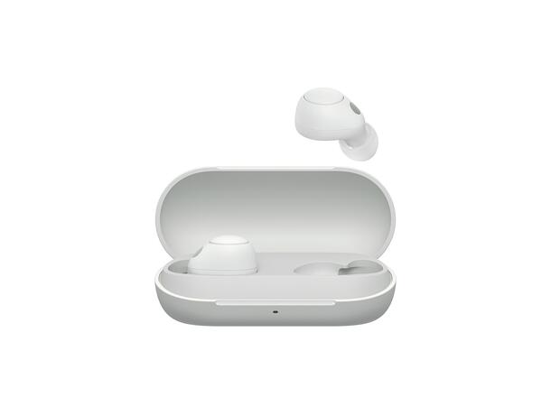 Sony True Wireless Hodesett Hvit Aktiv støydemping, opptil 20t batteritid 