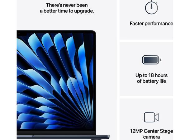 MacBook Air 15" (2025) 256GB Black Apple 10-core M4 CPU, 16GB, 256G 