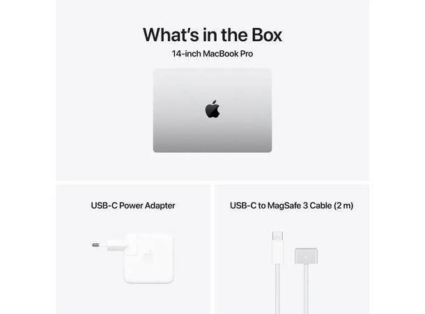 Macbook Pro 14 M4 (2024) 512GB Sølv Apple 10-core M4 CPU, 16GB RAM, 512GB SS 