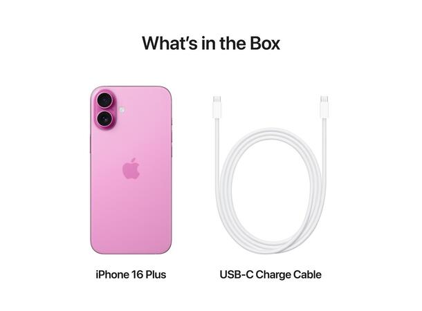 iPhone 16 Plus 128GB Rosa OBS! Leveres uten vegglader 