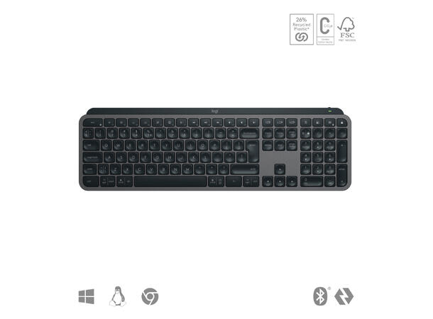 Logitech MX Keys S Trådløs Dansk, Finsk, Norsk, Svensk 