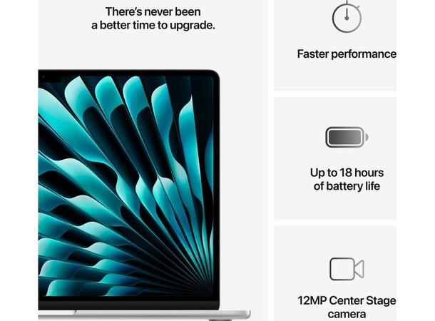 MacBook Air 15" (2025) 256GB Sølv Apple 10-core M4 CPU, 16GB, 256GB 