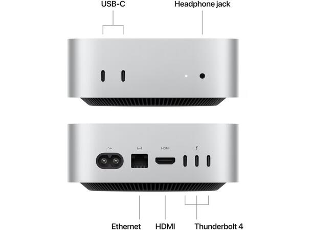 Mac Mini M4 (2024) 256GB Apple 10-kjerners M4 CPU, 16 GB RAM, 256 