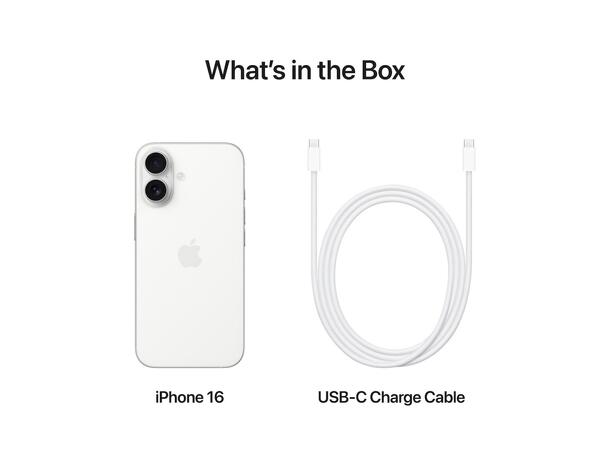 iPhone 16 128GB Hvit OBS! Leveres uten vegglader 