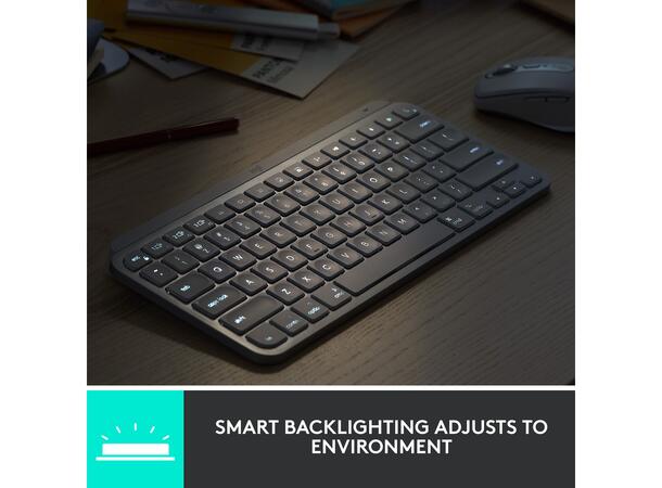 Logitech MX Keys Mini bluetooth, usb-c oppladning, bolt, smart 