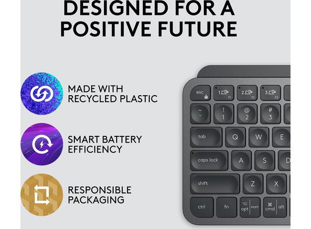 Logitech MX Keys Mini bluetooth, usb-c oppladning, bolt, smart 