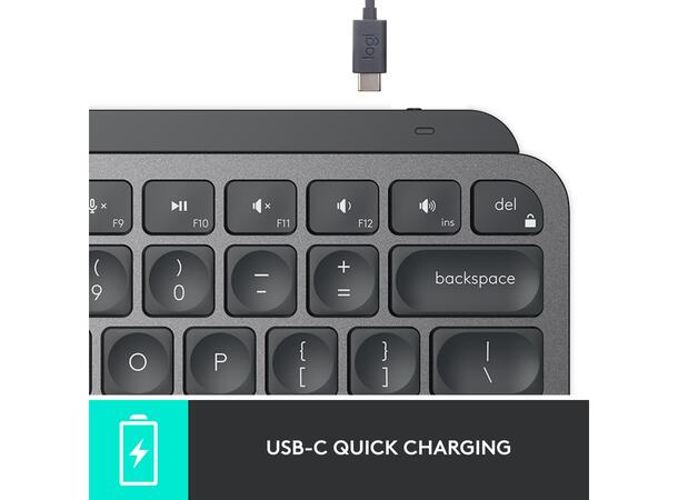 Logitech MX Keys Mini bluetooth, usb-c oppladning, bolt, smart 