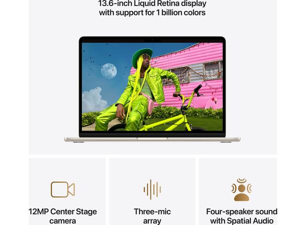 MacBook Air 13" M5 (2026) 1TB Hvit Apple 10-kjerners M5 CPU, 24GB, 1TB 