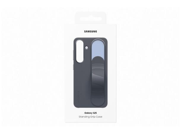 Samsung Galaxy S25 Standing Grip Sort Mykt og behagelig grep, med stativfunksj 