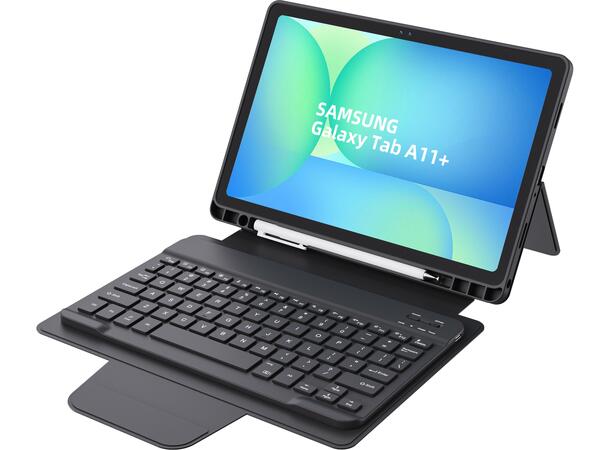 Samsung Galaxy Tab A11+ Slim tastaturdek 2-i-1, Bluetooth 5.0-tastatur, avtakbart 