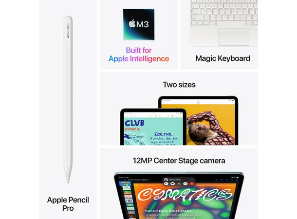 iPad Air 11" (2025) 256GB 5G Blå 7. gen, 11" Liquid Retina-skjerm (2360x1 