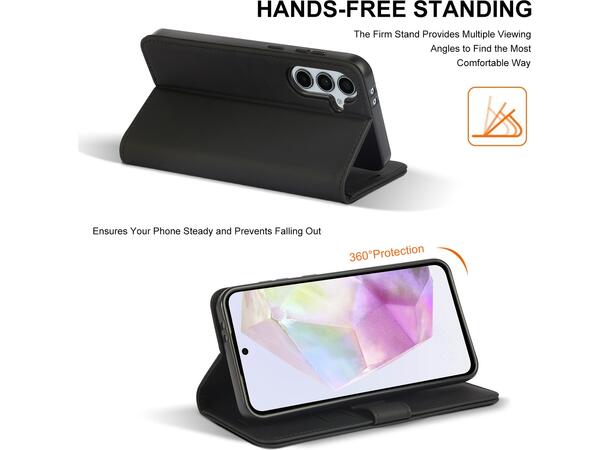 iiglo Galaxy A36 Lommebokdeksel (sort) 