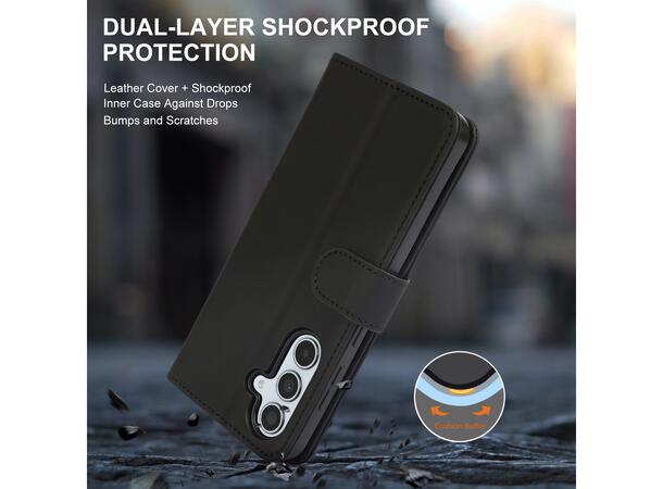 iiglo Galaxy A36 Lommebokdeksel (sort) 