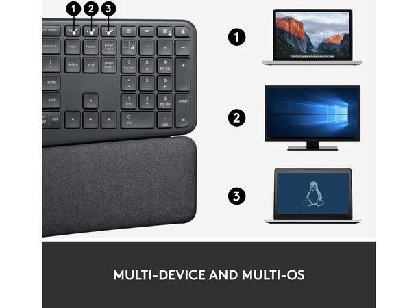 Logitech ERGO K860 Trådløs Tastatur 
