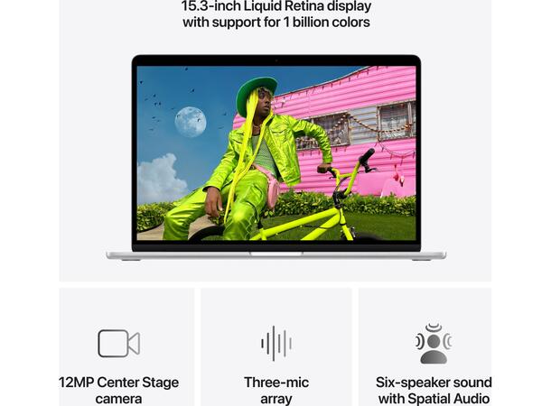 MacBook Air 15" M5 (2026) 512GB Sølv Apple 10-kjerners M5 CPU, 16GB, 1TB SSD, 