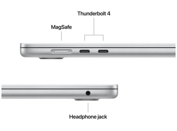 MacBook Air 15" M5 (2026) 512GB Sølv Apple 10-kjerners M5 CPU, 16GB, 1TB SSD, 