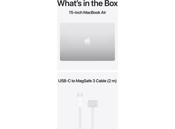 MacBook Air 15" M5 (2026) 512GB Sølv Apple 10-kjerners M5 CPU, 16GB, 1TB SSD, 