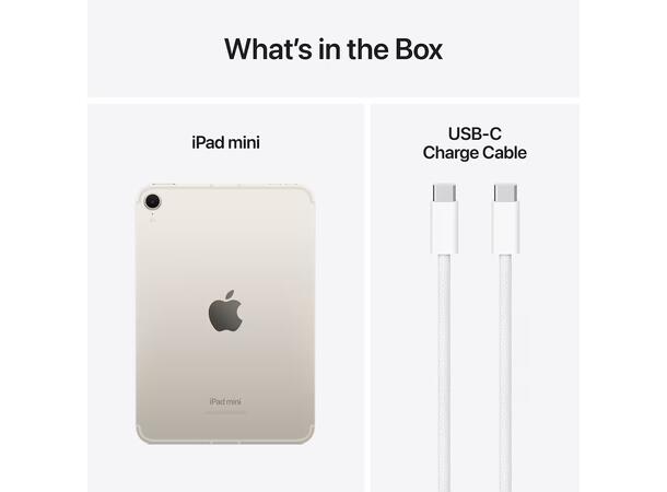 iPad mini (2024) 128GB 5G Hvit A17 Pro-chip, 8,3" Liquid Retina-skjerm 