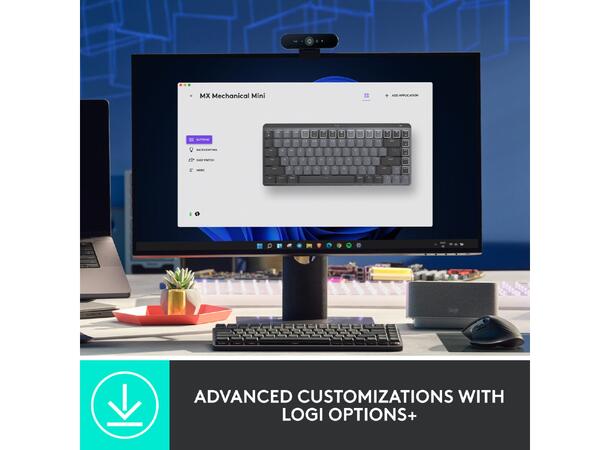 Logitech MX Mechanical Mini Minimalist T Bluetooth, USB, trådløs, tactile knapper 