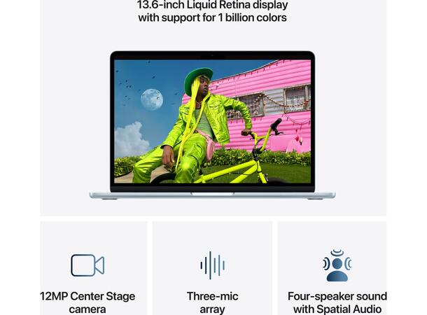 MacBook Air 13" M5 (2026) 512GB Blue Apple 10-kjerners M5 CPU, 16GB, 1TB SSD, 