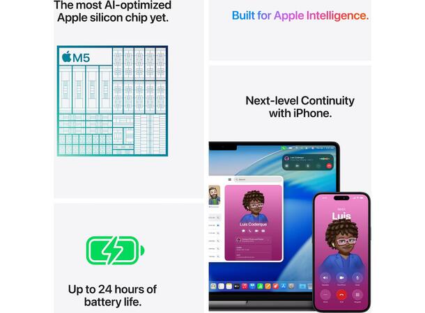 MacBook Pro 14 M5 (2026) 1TB Sølv 32GB RAM 