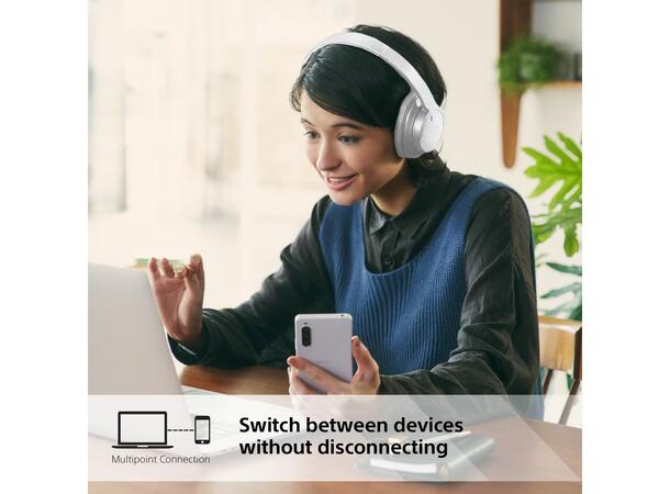 Sony WH-CH720N Trådløset Hodesett Hvit Aktiv støydemping, opptil 35t batteritid 