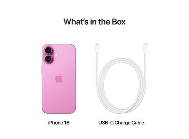 iPhone 16 128GB Rosa OBS! Leveres uten vegglader 