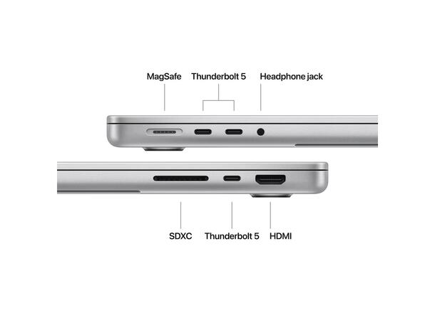 Macbook Pro 14 M4 Pro (2024) 512GB Sølv Apple 12-core M4 Pro CPU, 24GB RAM, 512G 