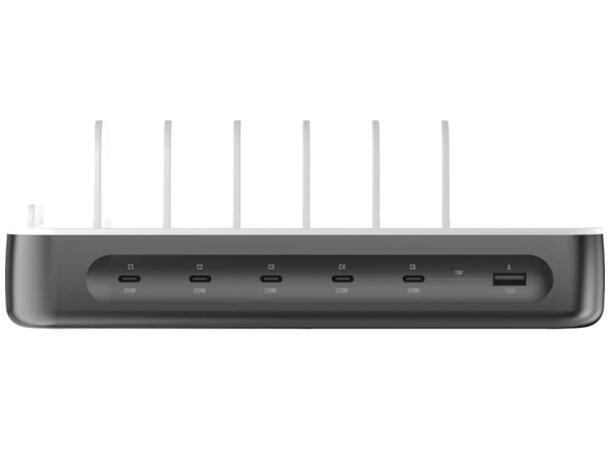 4smarts Team 100W Ladestasjon Grå 5xUSB-C, 1xUSB-A 18W 