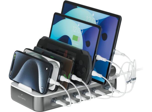 4smarts Team 100W Ladestasjon Grå 5xUSB-C, 1xUSB-A 18W 