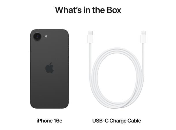 Apple iPhone 16e OBS! Leveres uten vegglader 