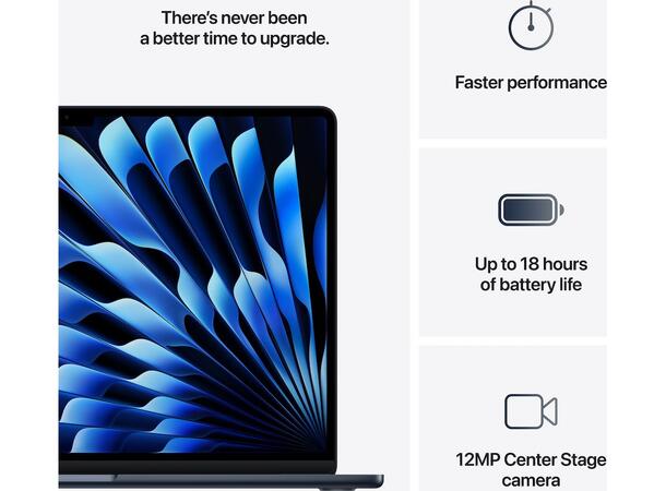 MacBook Air 15" (2025) 512GB Sort Apple 10-core M4 CPU, 16GB, 512GB 