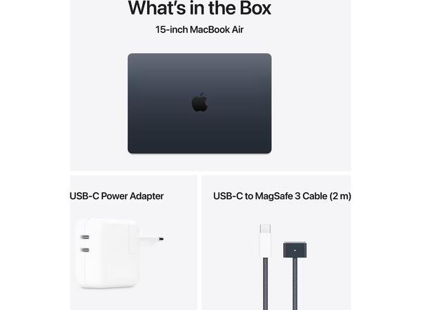 MacBook Air 15" (2025) 512GB Sort Apple 10-core M4 CPU, 16GB, 512GB 