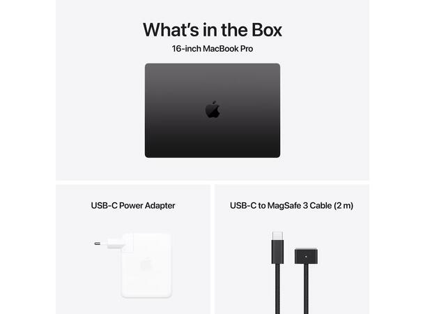 Macbook Pro 16 M4 Pro (2024) 512GB Sort Apple 14-core M4 Pro CPU, 48GB RAM, 512G 