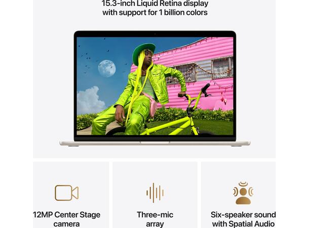 MacBook Air 15" M5 (2026) 1TB Hvit Apple 10-kjerners M5 CPU, 24GB, 1TB SSD 