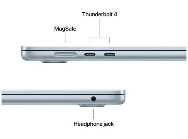 MacBook Air 15" M5 (2026) 512GB Blå Apple 10-kjerners M5 CPU, 16GB, 1TB SSD, 