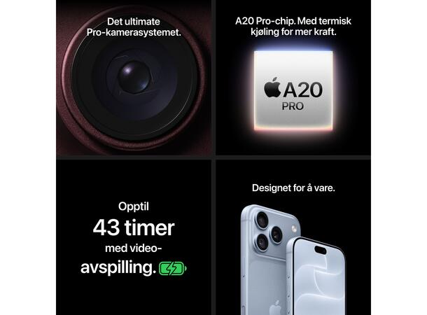 iPhone 18 Pro Max 2TB Sort OBS! Leveres uten vegglader 