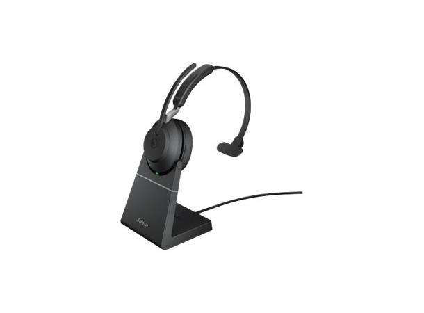 Jabra Evolve2 65  MS Mono Black inkl. ladestand og Link380 USB-A 