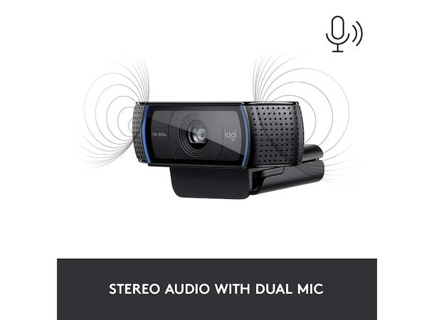 Logitech HD Pro C920 Webkamera Skype, Teams, Carl Zeiss 