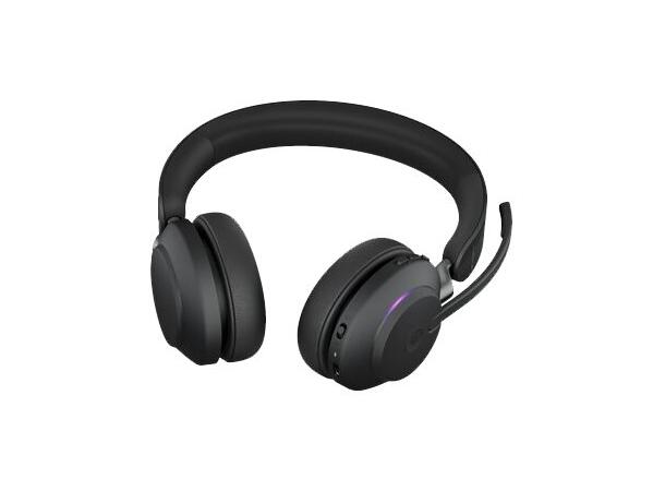 Jabra Evolve2 65  MS Stereo Sort Inkl. Ladestand og Link380 USB-A 