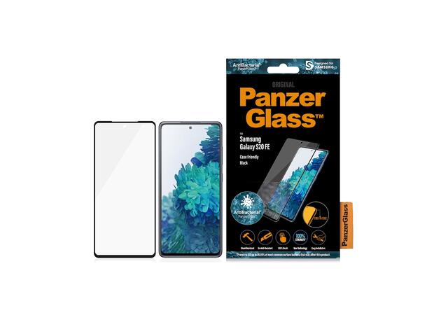 PanzerGlass Galaxy S20 FE Skjermbeskytte Case Friendly, herdet glass, heldekkende 