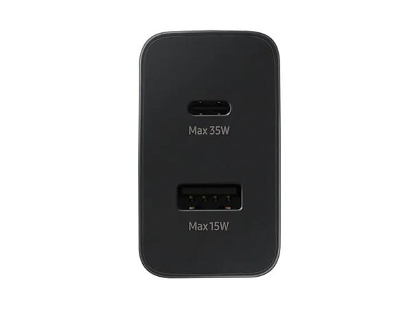 Samsung Duo 35W Strømadapter Hurtiglader med 1X USB-C og 1X USB-A 