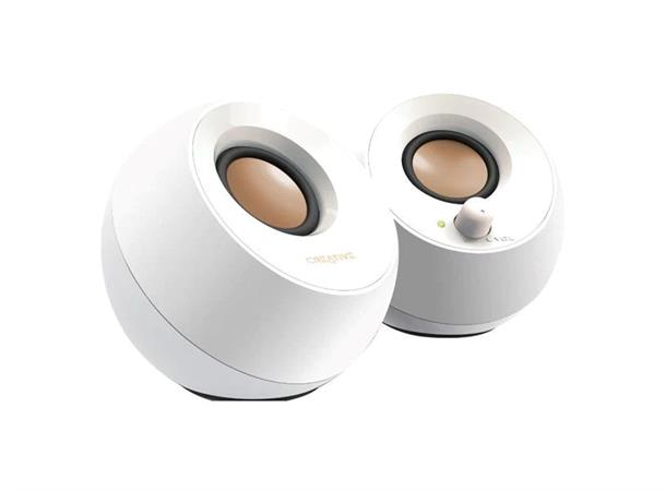 Creative Pebble PC Høyttalere Hvit 2.0 USB-Powered, 3,5mm 
