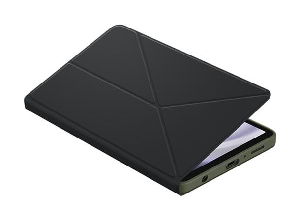 Samsung Galaxy Tab A9 Book Cover Sort Flipdeksel, slankt design med stativfunk 