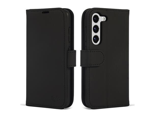 iiglo Galaxy S23 Lommebokdeksel Sort Deksel med kortholder i skinn, 3 kortlom 