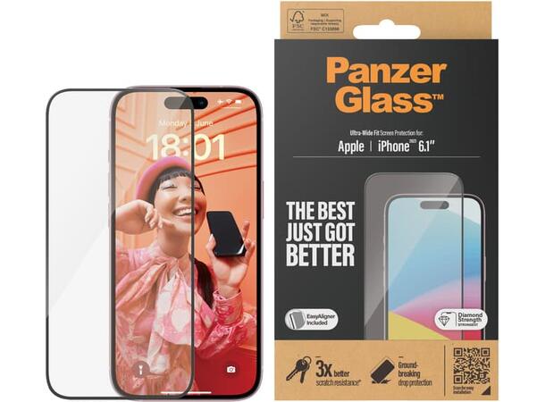 PanzerGlass IP 15/16 Skjermbeskytter Passer til iPhone 15/16 