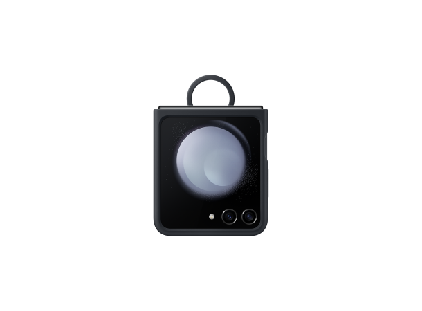 Samsung Silicone Case Ring Flip5 Sort Ringdeksel, premium design, soft touch 